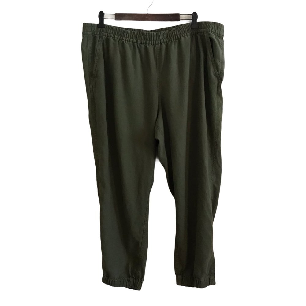 J. Crew Point Sur Olive Green Linen Jogger Pants
